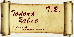 Todora Ralić vizit kartica